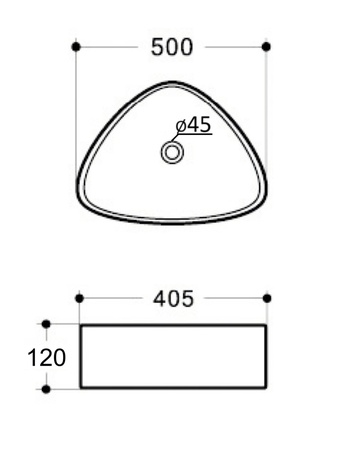 Раковина накладная (50х40,5) Orange  B07-500W белый глянец